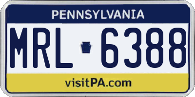 PA license plate MRL6388