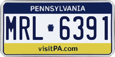 PA license plate MRL6391