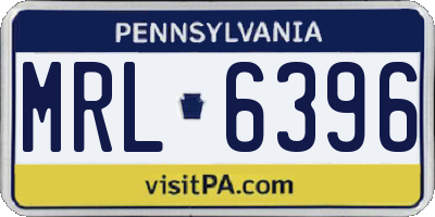 PA license plate MRL6396