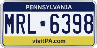 PA license plate MRL6398