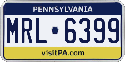 PA license plate MRL6399