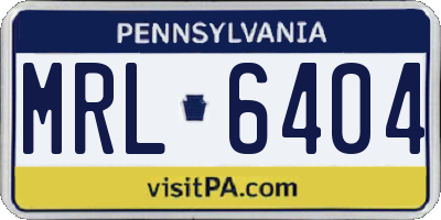 PA license plate MRL6404