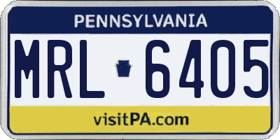 PA license plate MRL6405