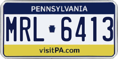 PA license plate MRL6413