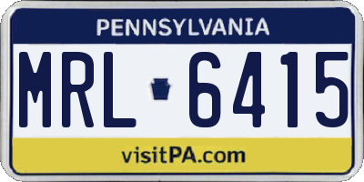 PA license plate MRL6415