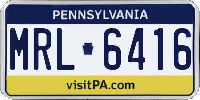 PA license plate MRL6416