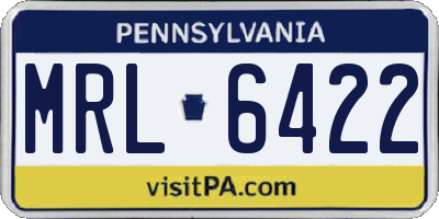 PA license plate MRL6422