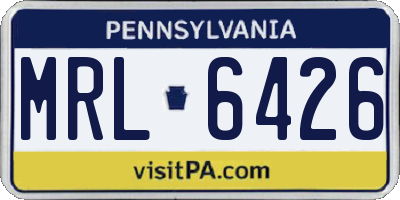PA license plate MRL6426