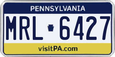 PA license plate MRL6427