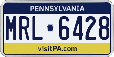 PA license plate MRL6428