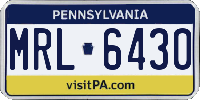 PA license plate MRL6430
