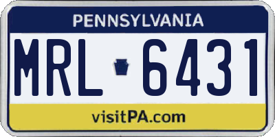 PA license plate MRL6431