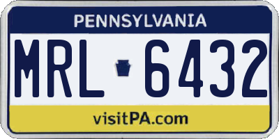PA license plate MRL6432
