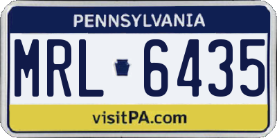PA license plate MRL6435
