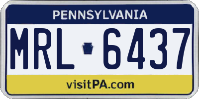 PA license plate MRL6437