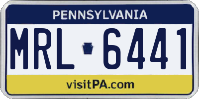 PA license plate MRL6441