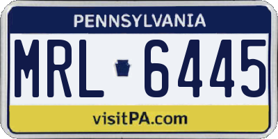 PA license plate MRL6445