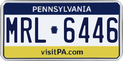 PA license plate MRL6446