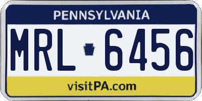 PA license plate MRL6456