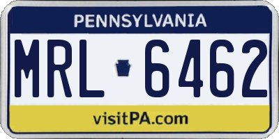 PA license plate MRL6462