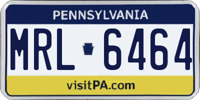 PA license plate MRL6464