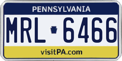 PA license plate MRL6466