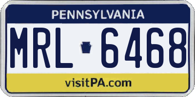 PA license plate MRL6468