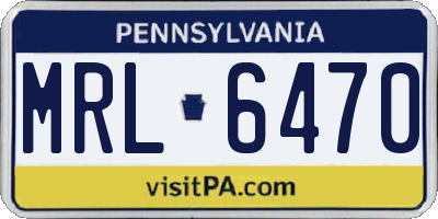 PA license plate MRL6470