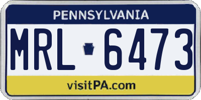 PA license plate MRL6473