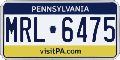 PA license plate MRL6475