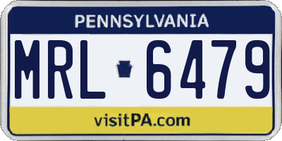 PA license plate MRL6479