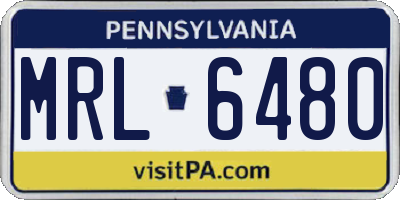 PA license plate MRL6480