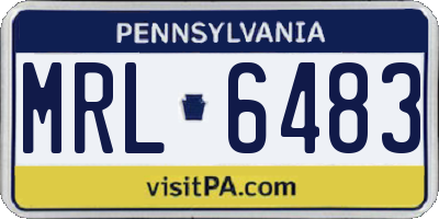 PA license plate MRL6483