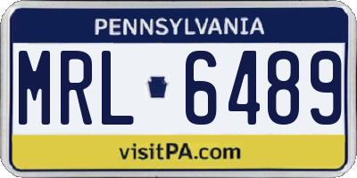 PA license plate MRL6489
