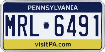 PA license plate MRL6491