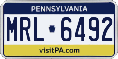 PA license plate MRL6492