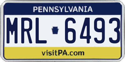 PA license plate MRL6493