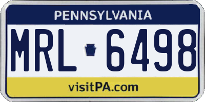 PA license plate MRL6498