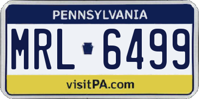 PA license plate MRL6499