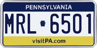 PA license plate MRL6501