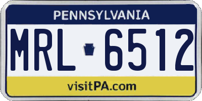 PA license plate MRL6512