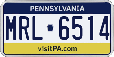 PA license plate MRL6514