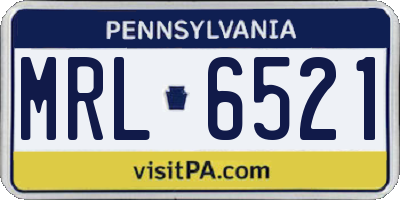 PA license plate MRL6521