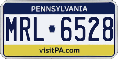 PA license plate MRL6528