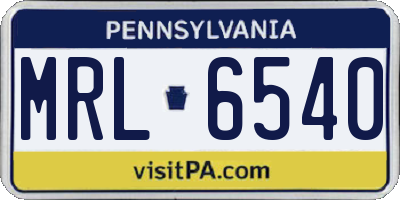 PA license plate MRL6540