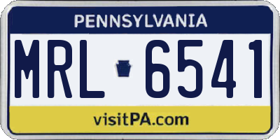 PA license plate MRL6541