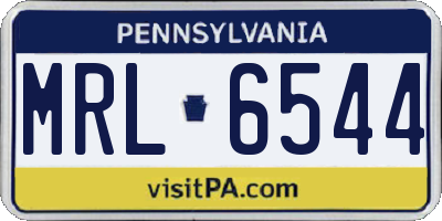 PA license plate MRL6544