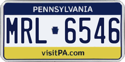 PA license plate MRL6546