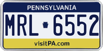 PA license plate MRL6552
