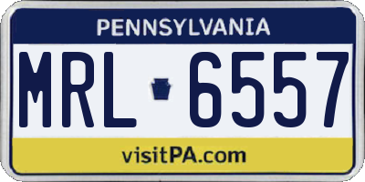 PA license plate MRL6557